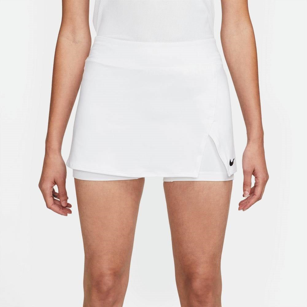 Nike Women's Dri-FIT Victory Skirt Stretch (White/Black) - RacquetGuys.ca