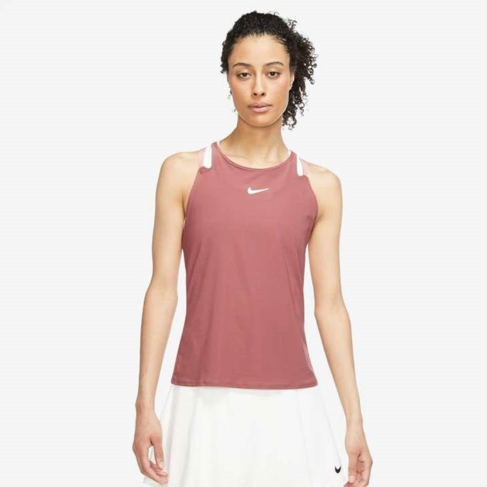 Nike Women's Dri-FIT Advantage Novelty Tank (Pink/White) - RacquetGuys.ca