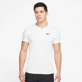 Nike Men's Dri-FIT Slam Zip Polo (White/Black) - RacquetGuys.ca