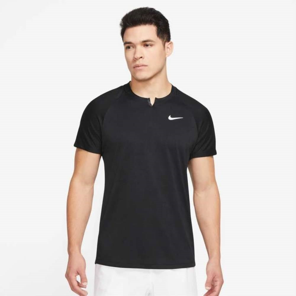 Nike Men's Dri-FIT Slam Zip Top (Black/White) - RacquetGuys.ca