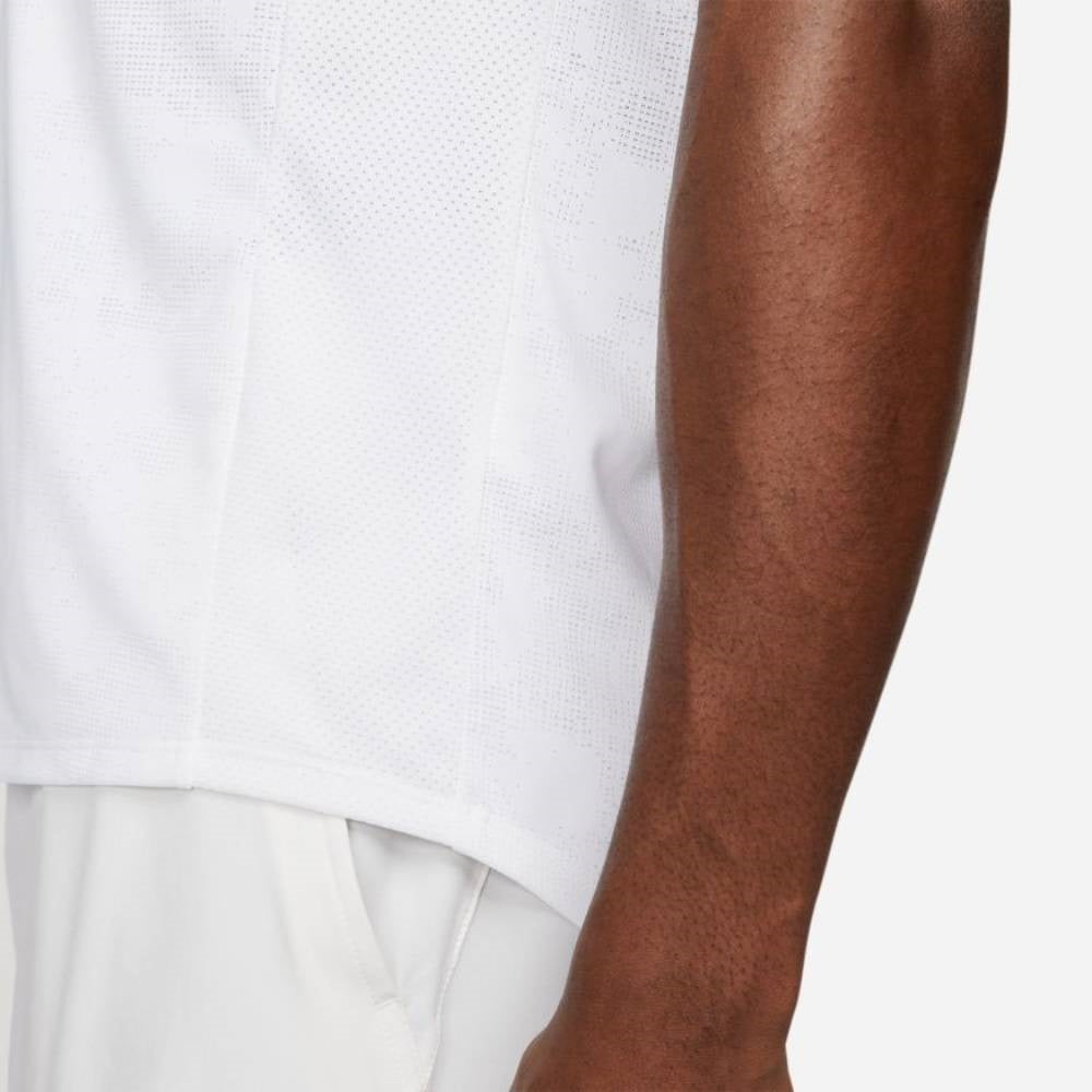 Nike Men's Dri-FIT Slam Zip Top (White/Black) - RacquetGuys.ca