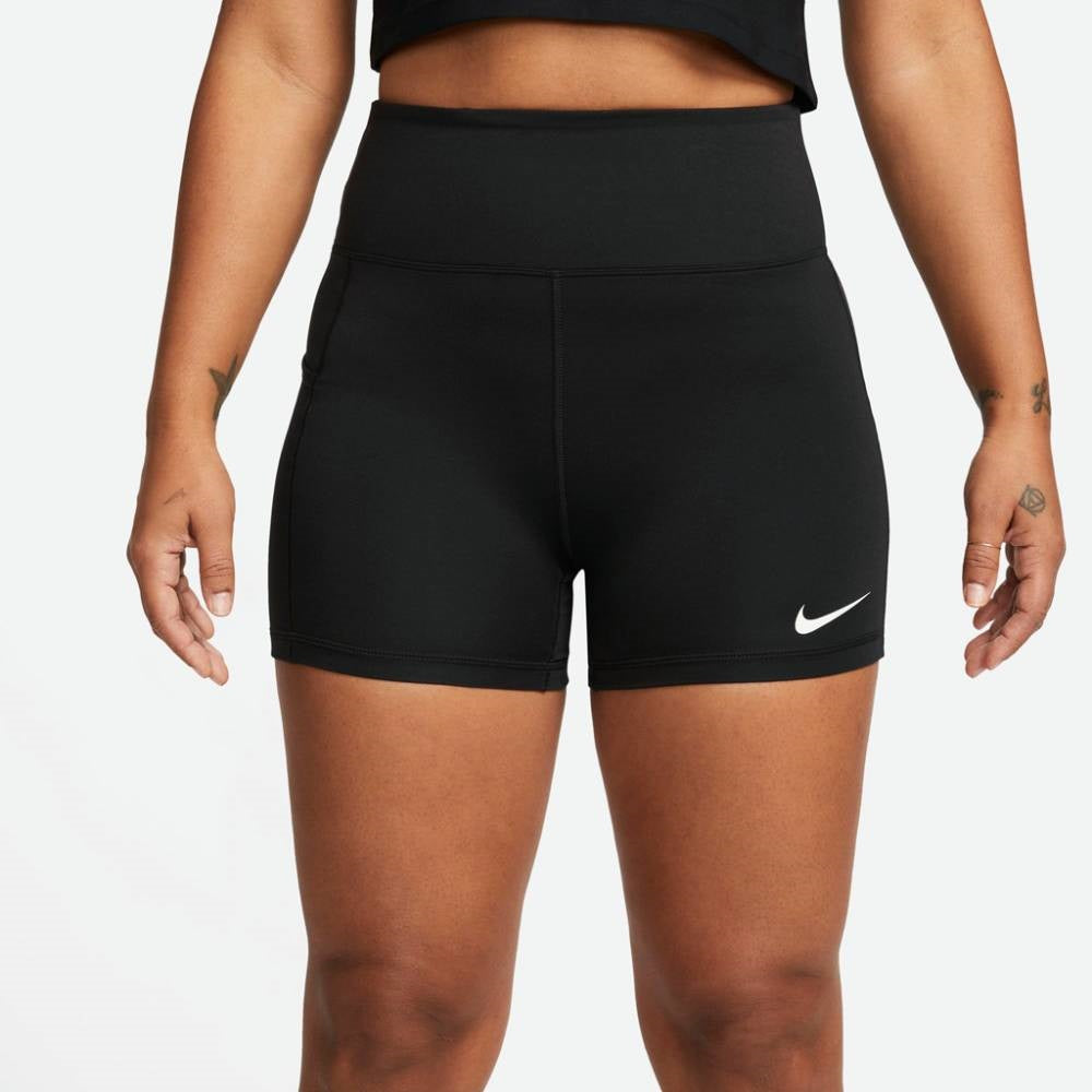 Nike Women's Dri-FIT Advantage High Rise 4-inch Short (Black/White) - RacquetGuys.ca