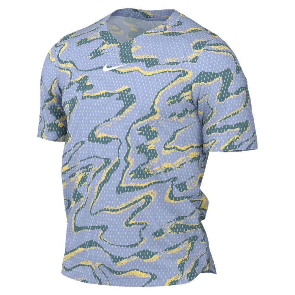 Nike Men's Court Dri-FIT Advantage Printed Top (Blue/White) - RacquetGuys.ca