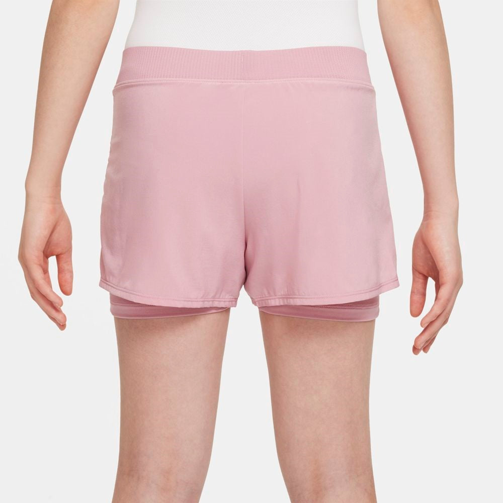Nike Girls' Dri-FIT Victory Shorts (Elemental Pink/White) - RacquetGuys.ca