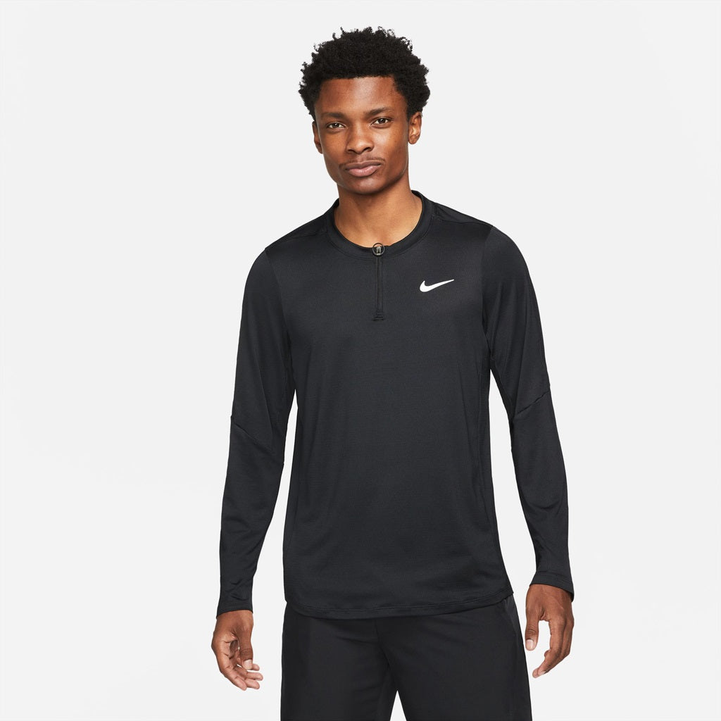 Nike Men's Dri-FIT Advantage Half-Zip Longs Sleeve Top (Black) - RacquetGuys.ca
