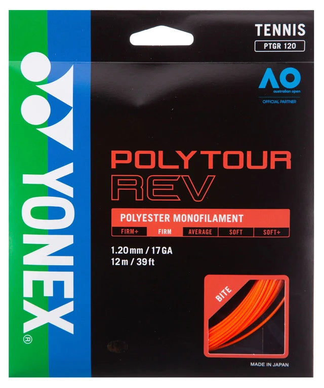 Yonex Poly Tour Rev 17 Tennis String (Bright Orange) - RacquetGuys.ca